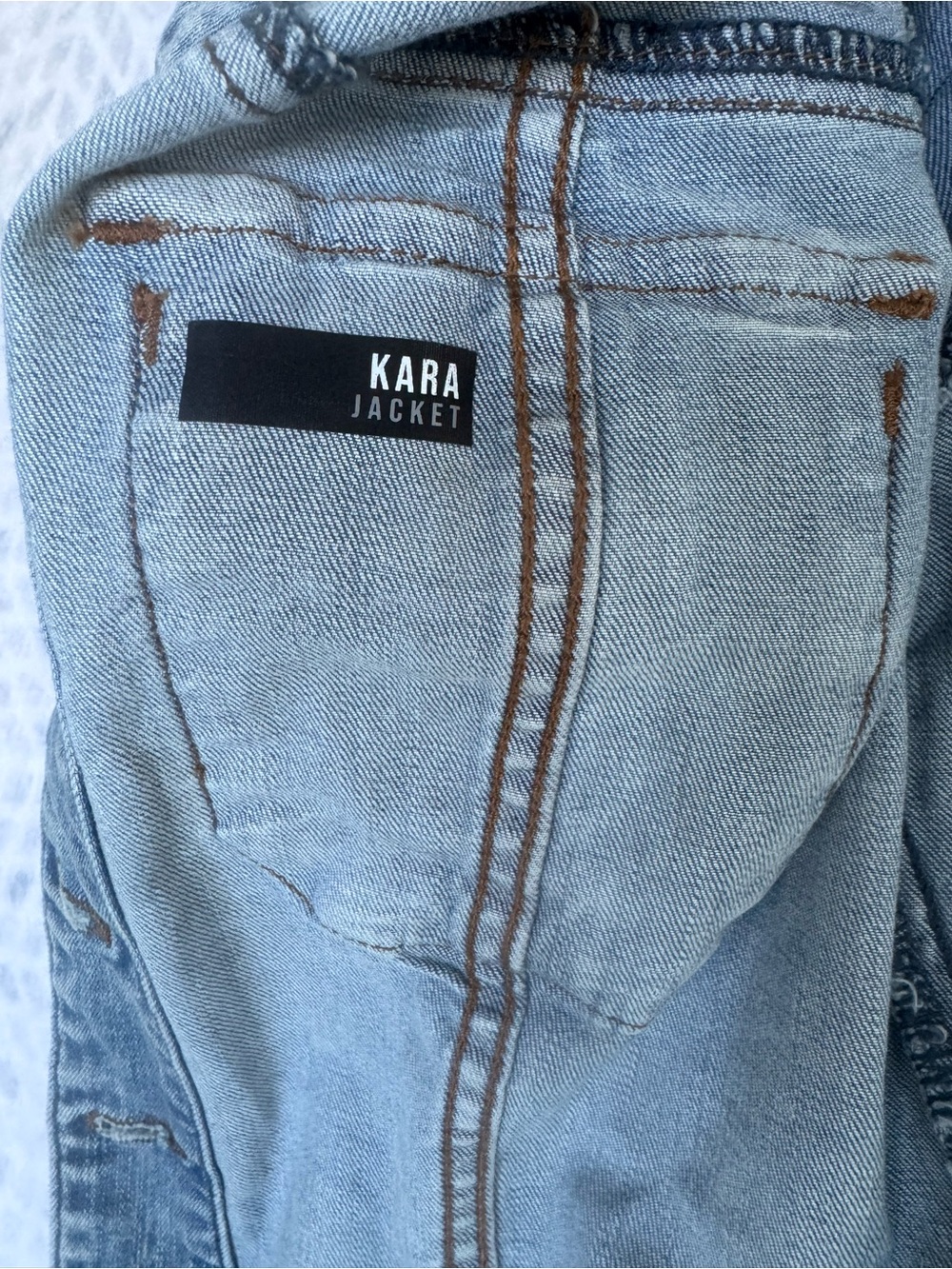 Kut From the Kloth Light Wash Stretch Denim Kara Jacket Raw Hem Capsule Casual - Picture 11 of 12